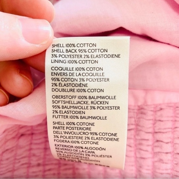 Anthropologie Smocked Tie Bow Back Tank Pink XL - Picture 7 of 9